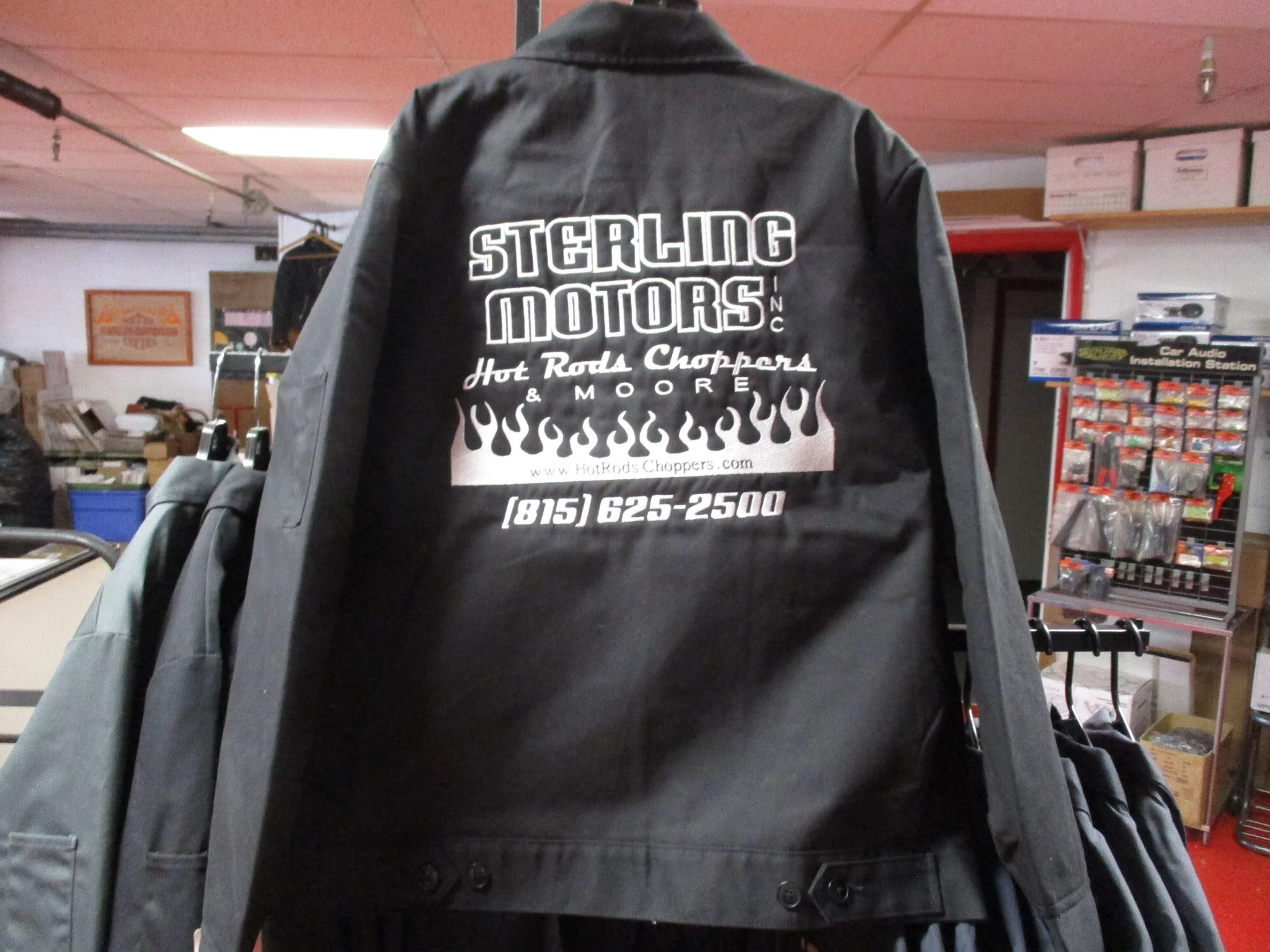 Sterling Motors Dickies Black Shop Jacket w/ White Logo — Sterling